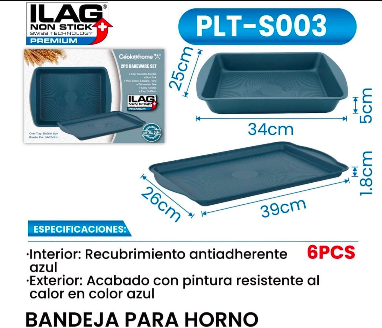 SET DE BANDEJAS ANTIADHERENTES 