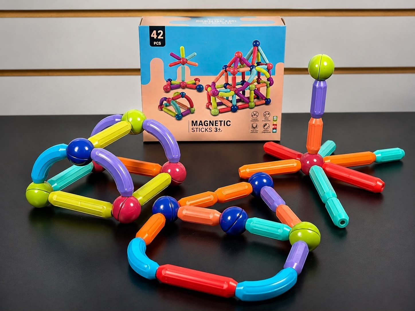🧲 BLOQUES MAGNÉTICOS – 42 PIEZAS MELECH-699 🌈